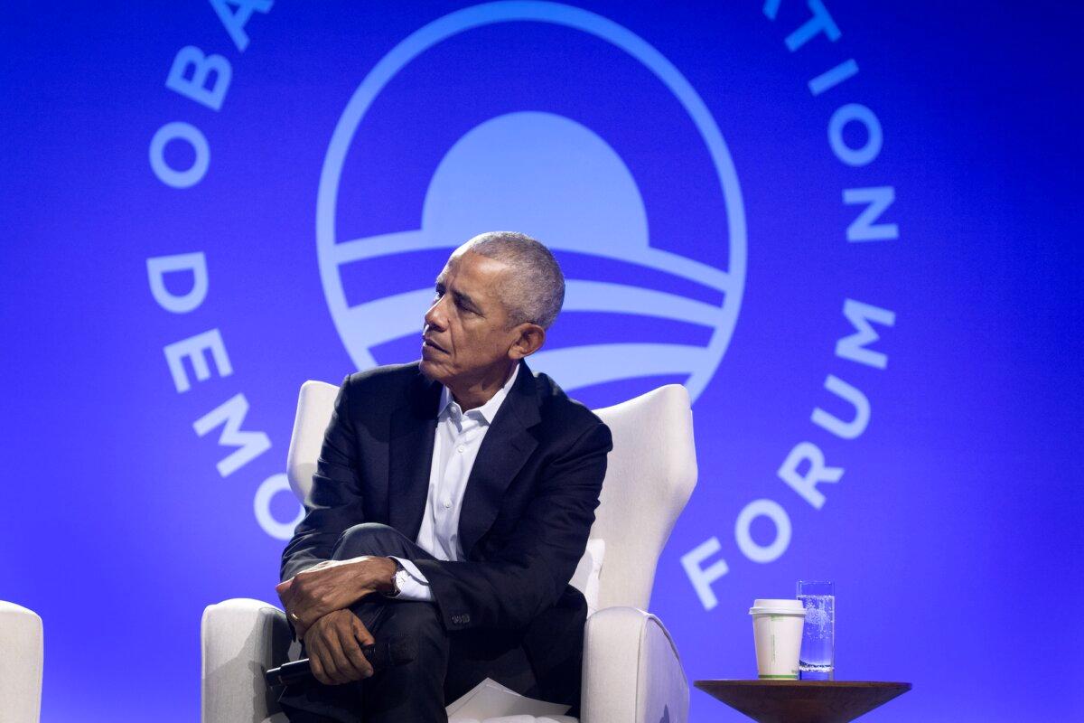 Former President Barack Obama at the Obama Foundation's 2024 Democracy Forum in Chicago on Dec. 5, 2024. (Scott Olson/Getty Images)