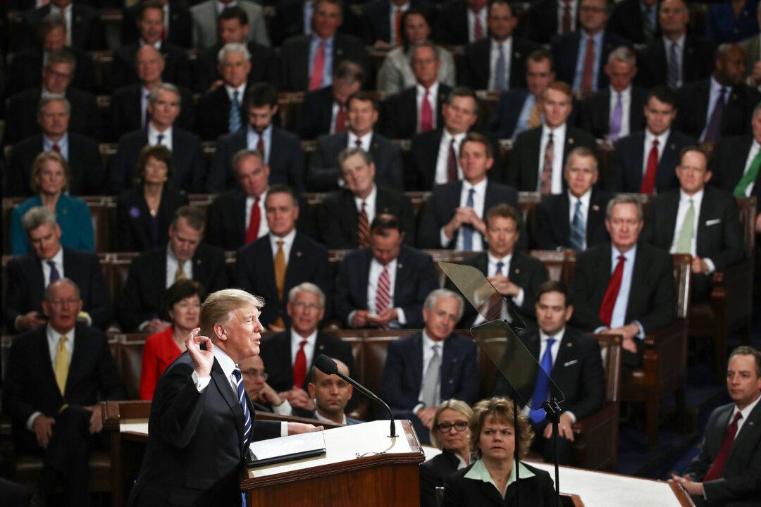 President Donald Trump addresses a joint session of Congress in the House chamber of the U.S. Capitol on Feb. 28, 2017. (Win McNamee/Getty Images)