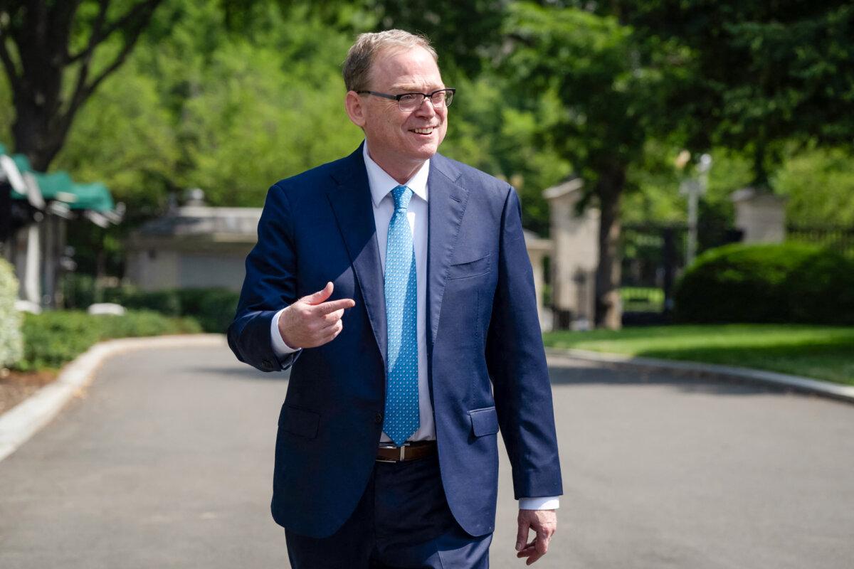 Kevin Hassett, director of the White House National Economic Council, walks toward the West Wing at the White House on June 30, 2025. (Andrew Caballero-Reynolds/AFP via Getty Images)