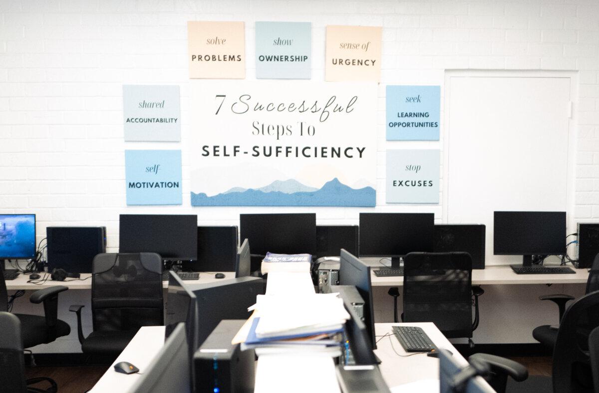 A classroom area at the Orange County Rescue Mission's Double R Ranch facility in Silverado Canyon, Calif., on July 23, 2025. (John Fredricks/The Epoch Times)