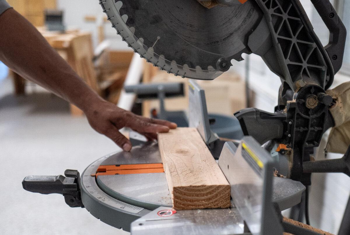 Power tools are ready for use at the Orange County Rescue Mission's Double R Ranch facility in Silverado Canyon, Calif., on July 23, 2025. (John Fredricks/The Epoch Times)