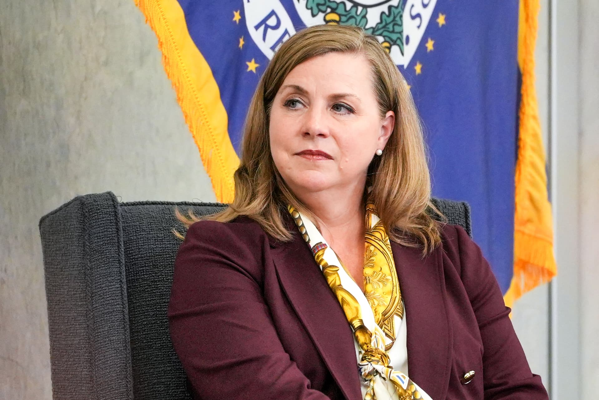 Michelle Bowman, vice chair for supervision of the Federal Reserve Board of Governors, moderates a discussion during the Federal Reserve's Integrated Review of the Capital Framework for Large Banks Conference in Washington on July 22, 2025. (Ken Cedeno/Reuters)