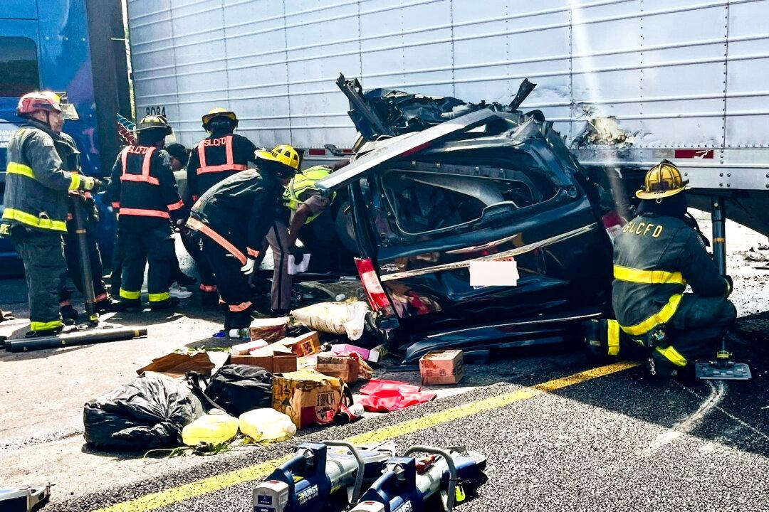 The scene of a crash involving a semi and a minivan on Florida's Turnpike in St. Lucie County, Fla., on Aug. 12, 2025. (St. Lucie County Sheriff's Office)
