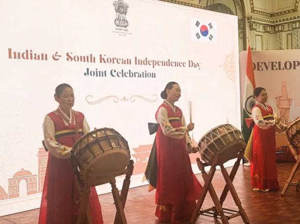 A performance at the Indian and South Korean Independence Day joint celebration at the Indian Consulate in New York on Aug. 23, 2025. (Courtesy of the Multicultural Council of NY)
