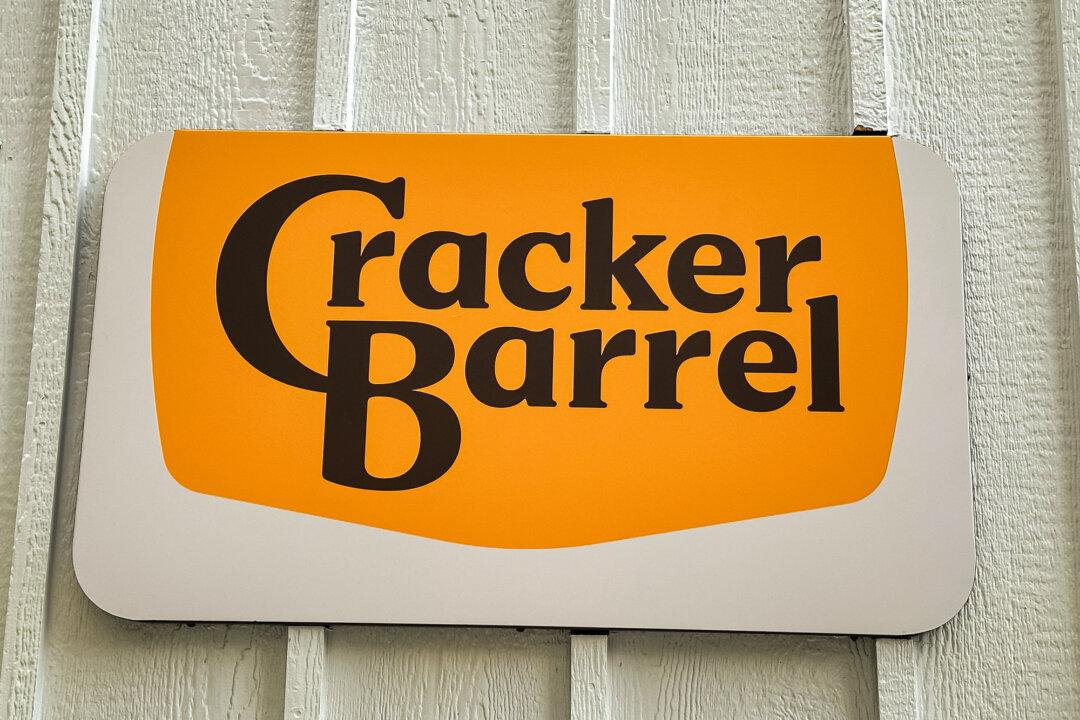 The new Cracker Barrel logo (right) removed the Uncle Herschel character that was in the old logo (left). (Rogelio V. Solis, File/AP Photo)