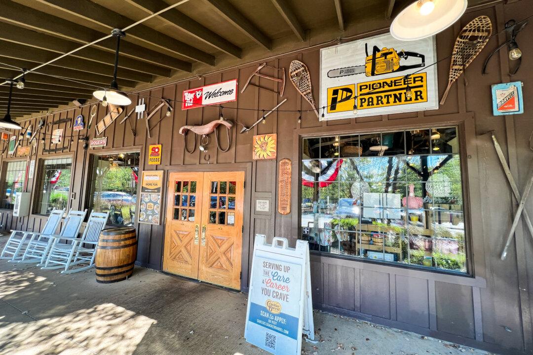 The entrance of the Cracker Barrel Old Country Store in Mount Arlington, N.J., on Aug. 22, 2025. (Gregory Walton/AFP via Getty Images)