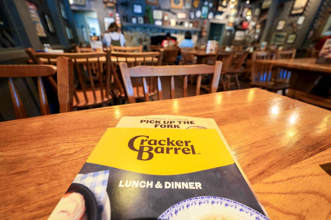 The new Cracker Barrel logo is printed on a menu inside one of its restaurants in Homestead, Fla., on Aug. 21, 2025. (Joe Raedle/Getty Images)