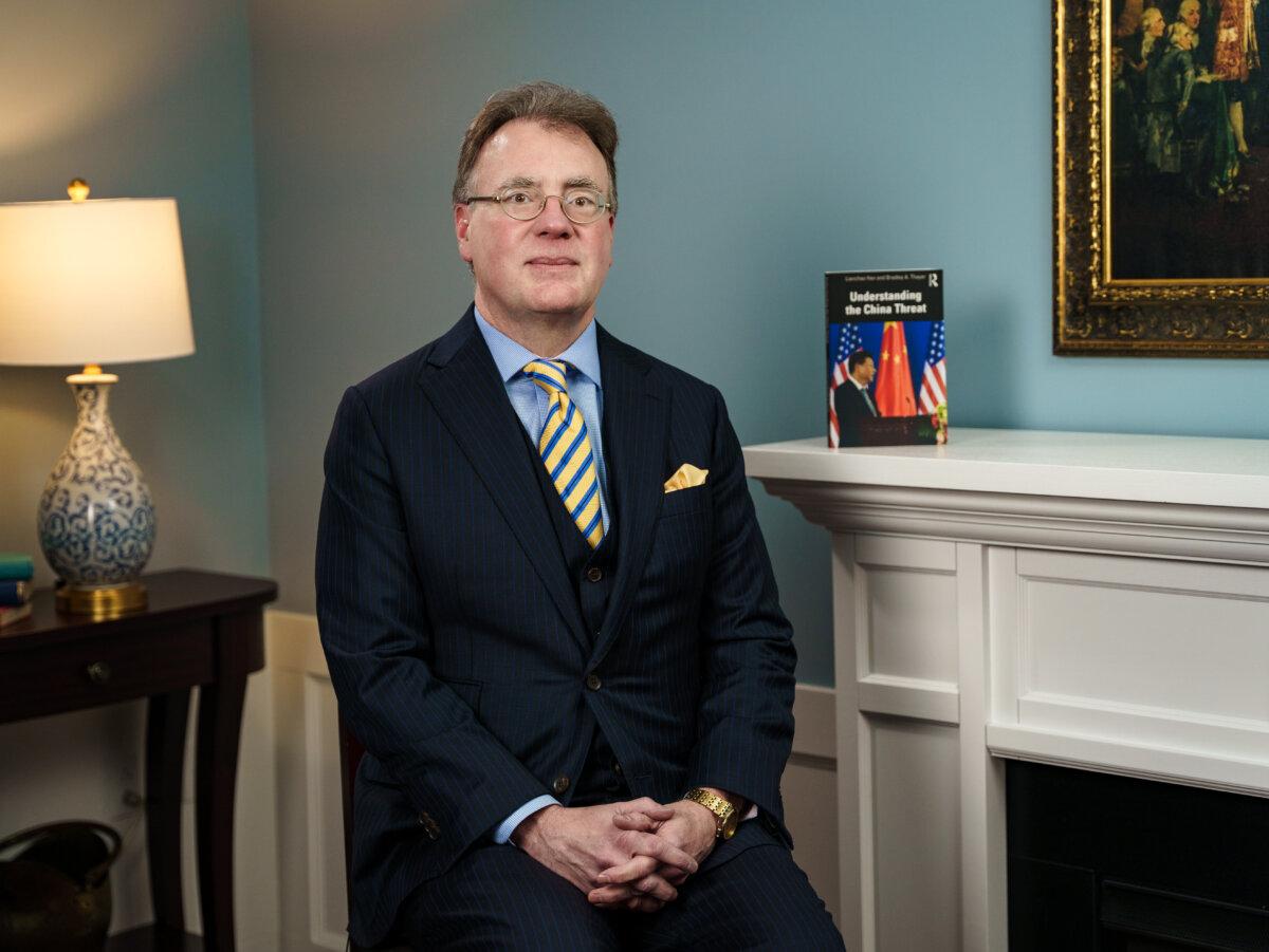 Bradley Thayer, director of China policy at the Center for Security Policy, in Washington on Nov. 21, 2023. (Lei Chen/The Epoch Times)