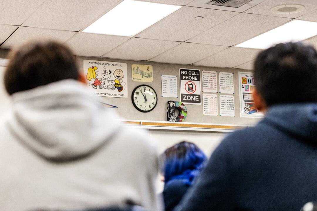 A Los Angeles Unified School District campus in Los Angeles on Jan. 8, 2024. Schools are increasingly using AI for automated grading, lesson planning, quizzes, and virtual tutoring through chatbots. (John Fredricks/The Epoch Times)