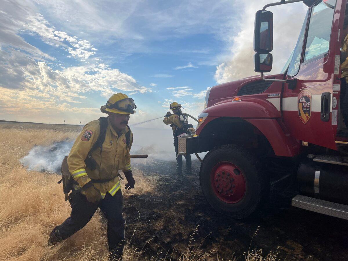 Nearly 640 firefighters battled a lightning-caused wildfire near the historic gold mining town of Chinese Camp, Calif., on Sept. 3, 2025. (CalFire)