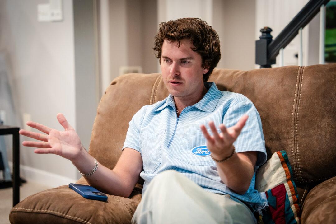 Cameron Francis speaks at his parents’ home in Midlothian, Va., on Aug. 12, 2025. (Madalina Kilroy/The Epoch Times)
