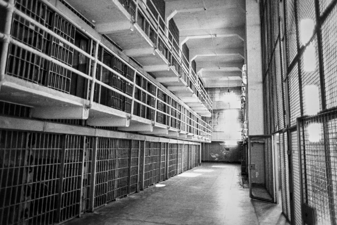 View of a three-story cellhouse at Alcatraz Federal Penitentiary in San Francisco during the 1960s. (Frederic Lewis/Archive Photos/Getty Images)