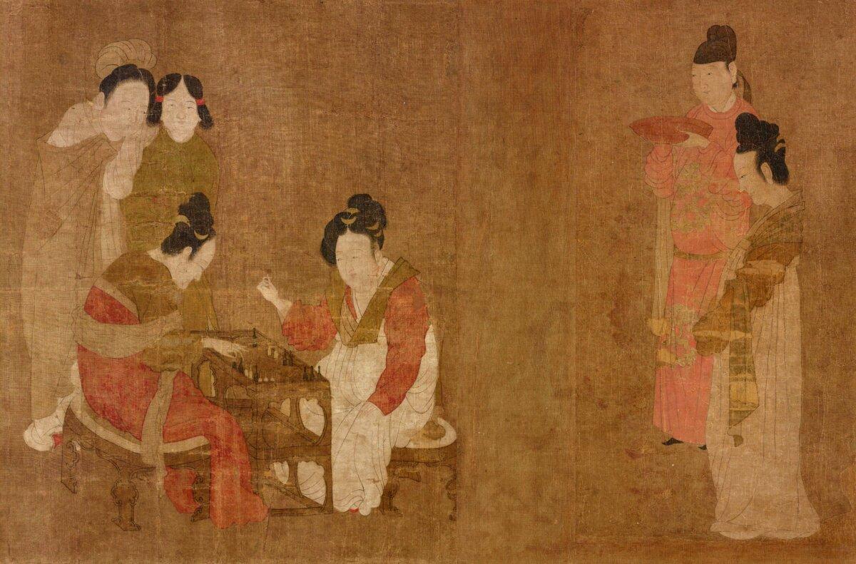Court Ladies Playing Double Sixes during the Tang Dynasty. (Zhou Fang)