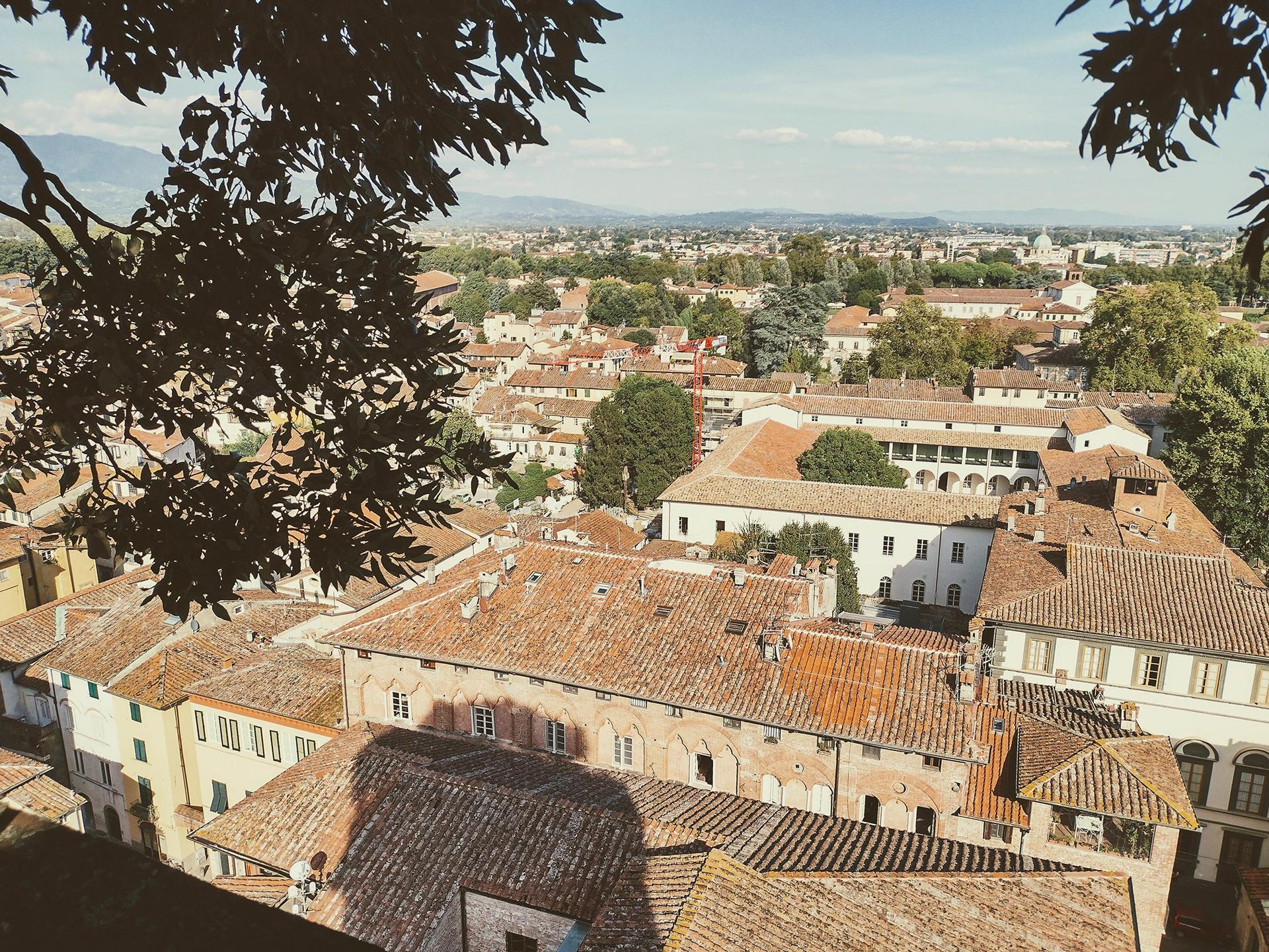 Lucca's red-roofed buildings are still preserved by its Renaissance-era walls. (Walker Larson)