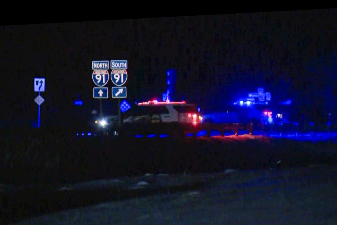 Police block a road after a shooting involving a U.S. Border Patrol agent on Interstate 91 near Coventry, Vt., on Jan. 20, 2025. Experts say ideology, social media, mental health disorders, and medication may be driving recent trends in violence and radicalization among people who identify as transgender. (WCAX via AP)