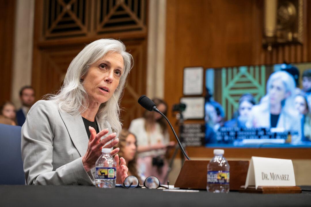 Susan Monarez, nominee for director of the Centers for Disease Control and Prevention, testifies during her Senate confirmation hearing in Washington on June 25, 2025. In August, Monarez approved an advisory committee recommendation to offer an antibody against respiratory syncytial virus to infants during their first respiratory virus season, which starts in the fall. (Kayla Bartkowski/Getty Images)