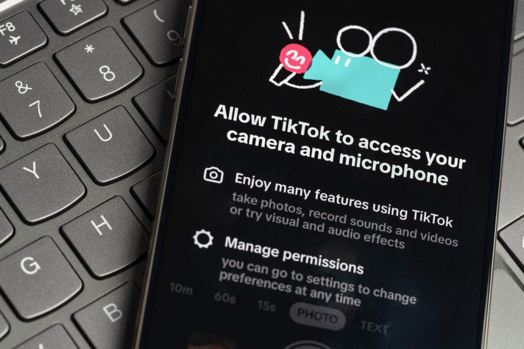 TikTok's request to access camera and microphone is displayed on a smartphone in New York City on Nov. 26, 2024. (PixieMe/shutterstock)