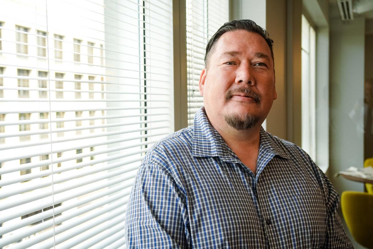Jørgen Boassen, a Greenland activist who favors independence and closer ties with the United States, in Washington on Aug. 14, 2025. (Nathan Worcester/The Epoch Times)