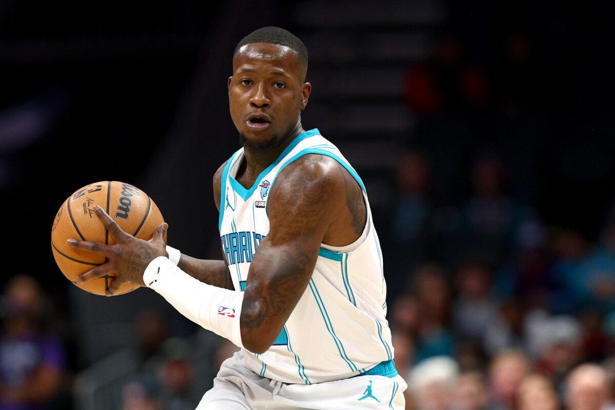 Terry Rozier participates in an NBA game as a player for the Charlotte Hornets, in a file image. (Jared C. Tilton/Getty Images)