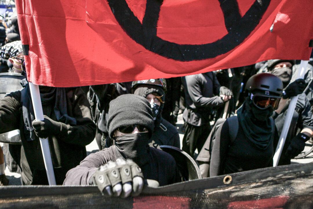 Antifa members and counter protesters gather during a No-To-Marxism rally in Berkeley, Calif., on Aug. 27, 2017. (Amy Osborne/AFP via Getty Images)