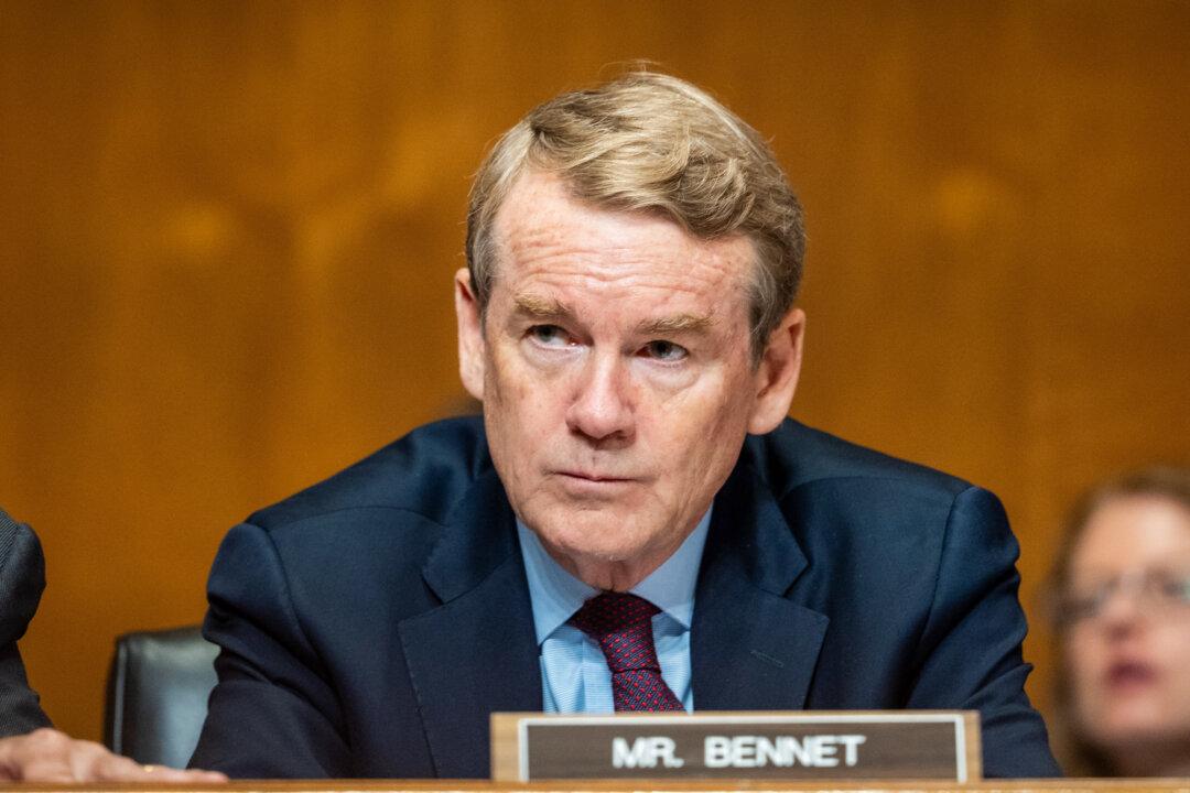 (Left) Sen. Michael Bennet (D-Colo.) speaks during a hearing on Capitol Hill in Washington on Sept. 4, 2025. (Right) Sen. Marsha Blackburn (R-Tenn.) during a Senate Judiciary Committee hearing at the U.S. Capitol on Oct. 22, 2019. (Madalina Kilroy, Charlotte Cuthbertson/The Epoch Times)