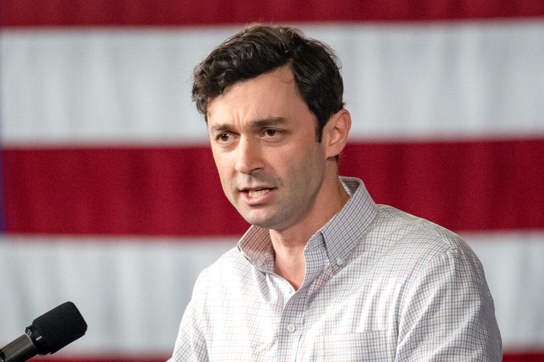 (Left) Rep. Mike Collins (R-Ga.) at the U.S. Capitol on Nov. 2, 2023. (Center) Rep. Buddy Carter (R-Ga.) presides over a hearing at the U.S. Capitol on June 24, 2025. (Right) Sen. Jon Ossoff (D-Ga.) speaks at a campaign event for President Joe Biden in Atlanta on March 9, 2024. (Anna Moneymaker, Megan Varner/Getty Images, Madalina Kilroy/The Epoch Times)