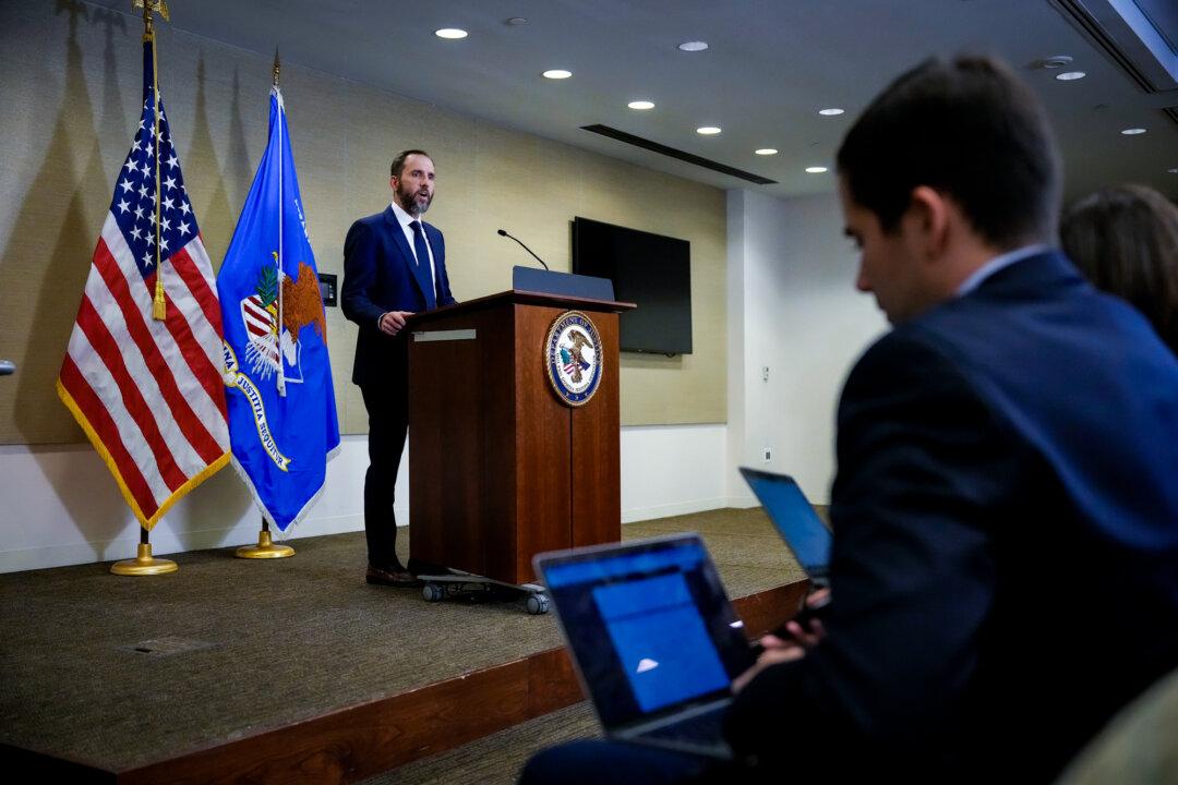 Special Counsel Jack Smith speaks about a newly unsealed indictment charging former President Donald Trump with four felonies in Washington on Aug. 1, 2023. He later dropped the charges after Trump’s reelection. (Drew Angerer/Getty Images)