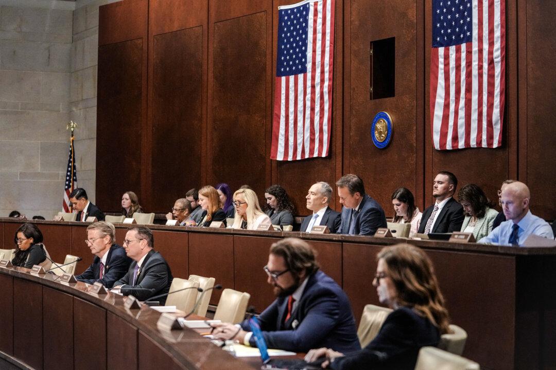 Delivering on Government Efficiency Subcommittee Chairwoman Marjorie Taylor Greene (R-Ga.) speaks during a hearing on men in women's sports on Capitol Hill in Washington on May 7, 2025. (Oliver Contreras/AFP via Getty Images)