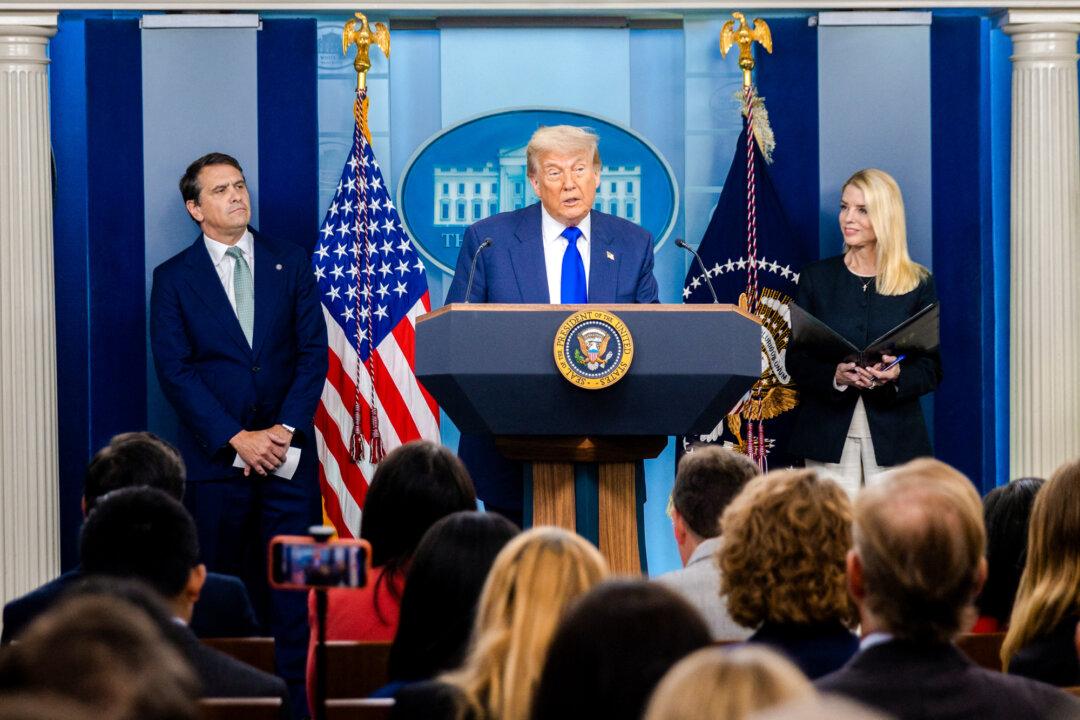 President Donald Trump speaks during a news conference in the James S. Brady Briefing Room at the White House on June 27, 2025. (Mehmet Eser/Middle East Images/AFP via Getty Images)