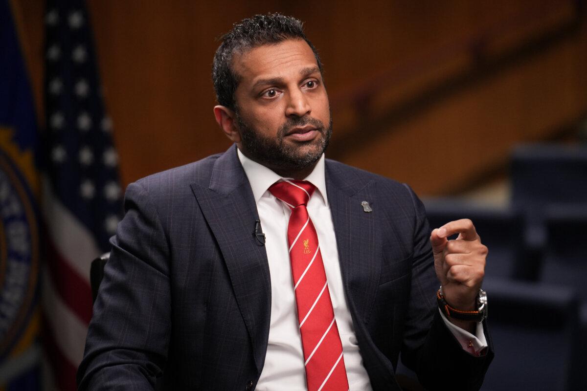 FBI Director Kash Patel speaks at agency headquarters in Washington on Nov. 26, 2025. (Samira Bouaou/The Epoch Times)