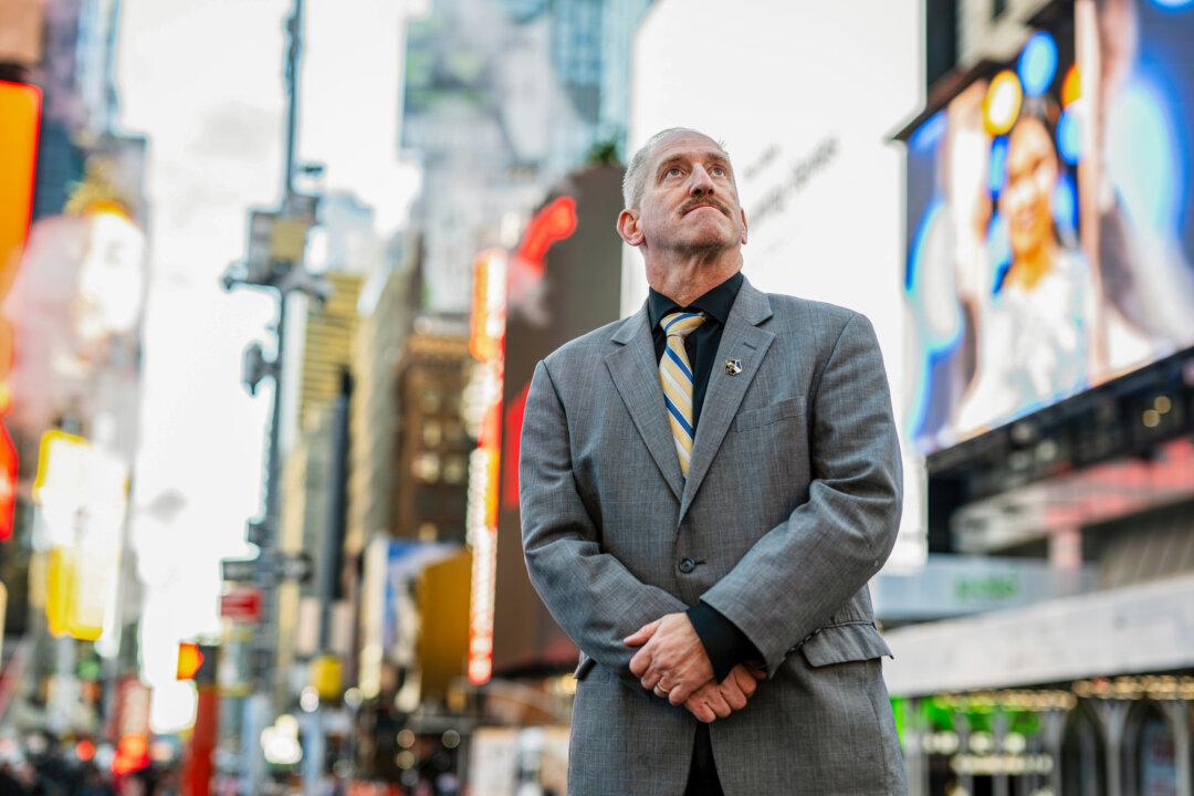 David Rein in New York City on Oct. 9, 2025. Rein said his middle-school son was bullied on the school bus, but under the school’s “restorative justice” policies the student never apologized and faced no consequences. (Adhiraj Chakrabarti/The Epoch Times)