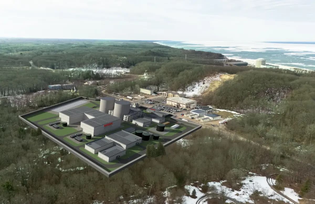 Holtec Government Services in Michigan was awarded $400 million by the U.S. Department of Energy to help pay for the development of a dual-unit small modular reactor plant at the company’s Palisades Energy site. (Holtec)
