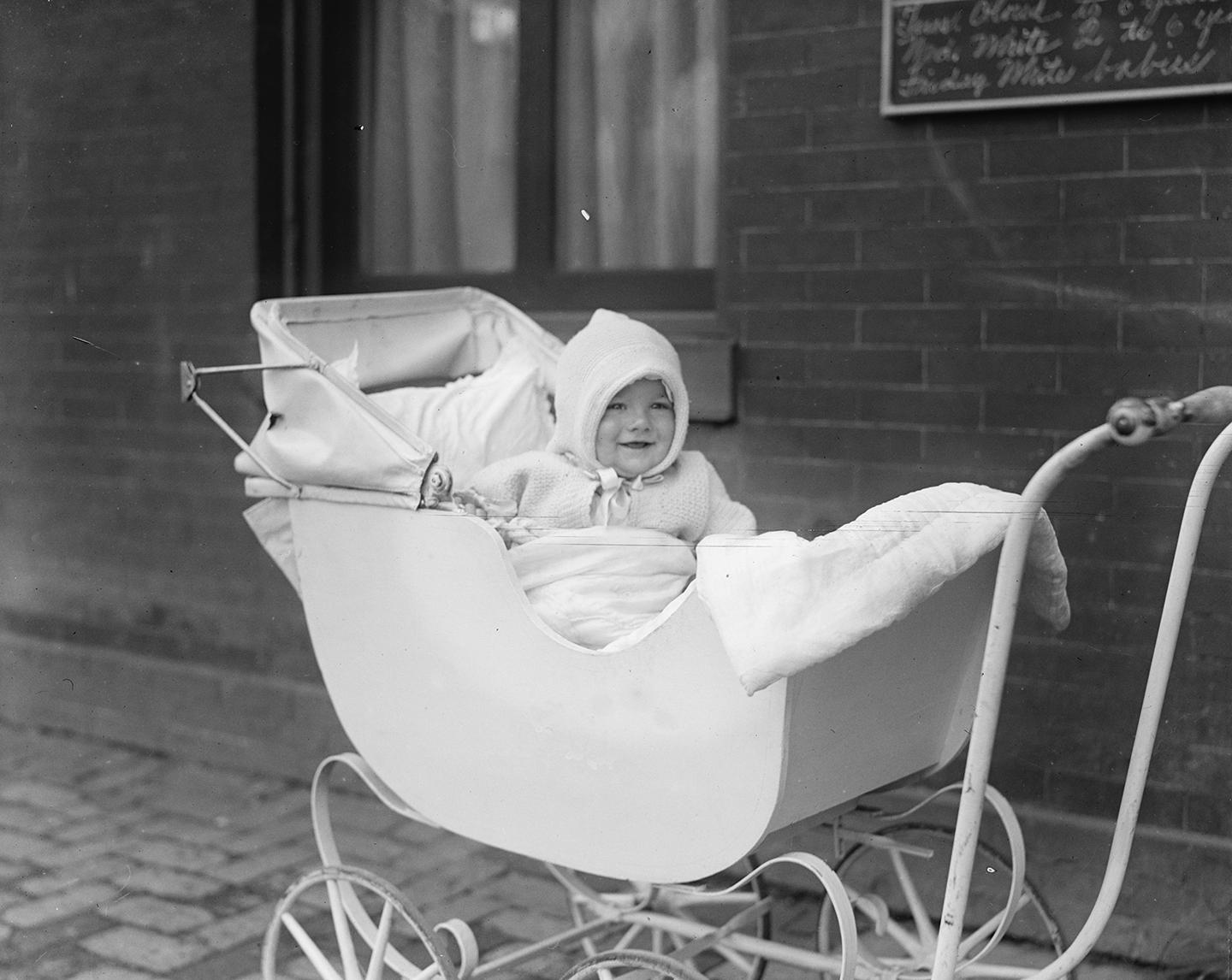 When two children smiled at Noel Regney from their carriages, they wooed the composer out of his dark mood and influenced his Yuletide lyrics, "He will bring us goodness and light." Library of Congress. (Public Domain)