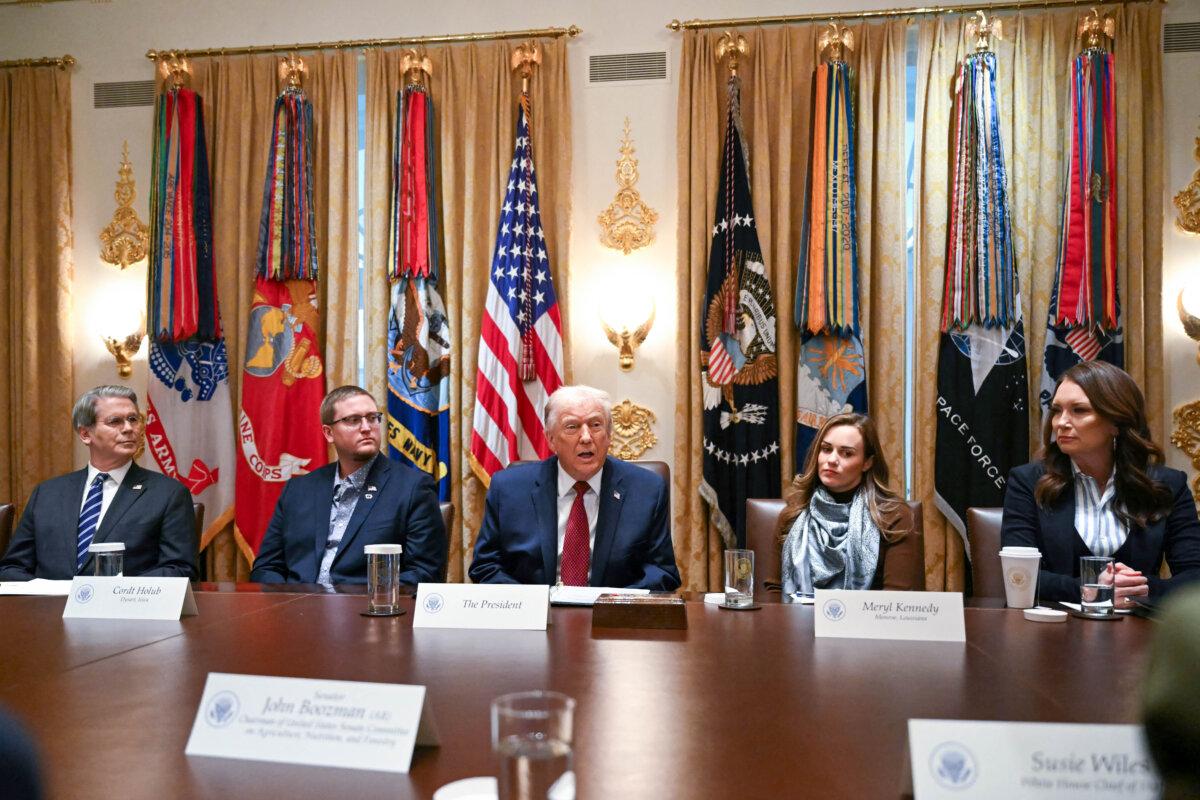 President Donald Trump speaks during a roundtable on aid for farmers in the Cabinet Room of the White House on Dec. 8, 2025. (Andrew Caballero-Reynolds / AFP via Getty Images)