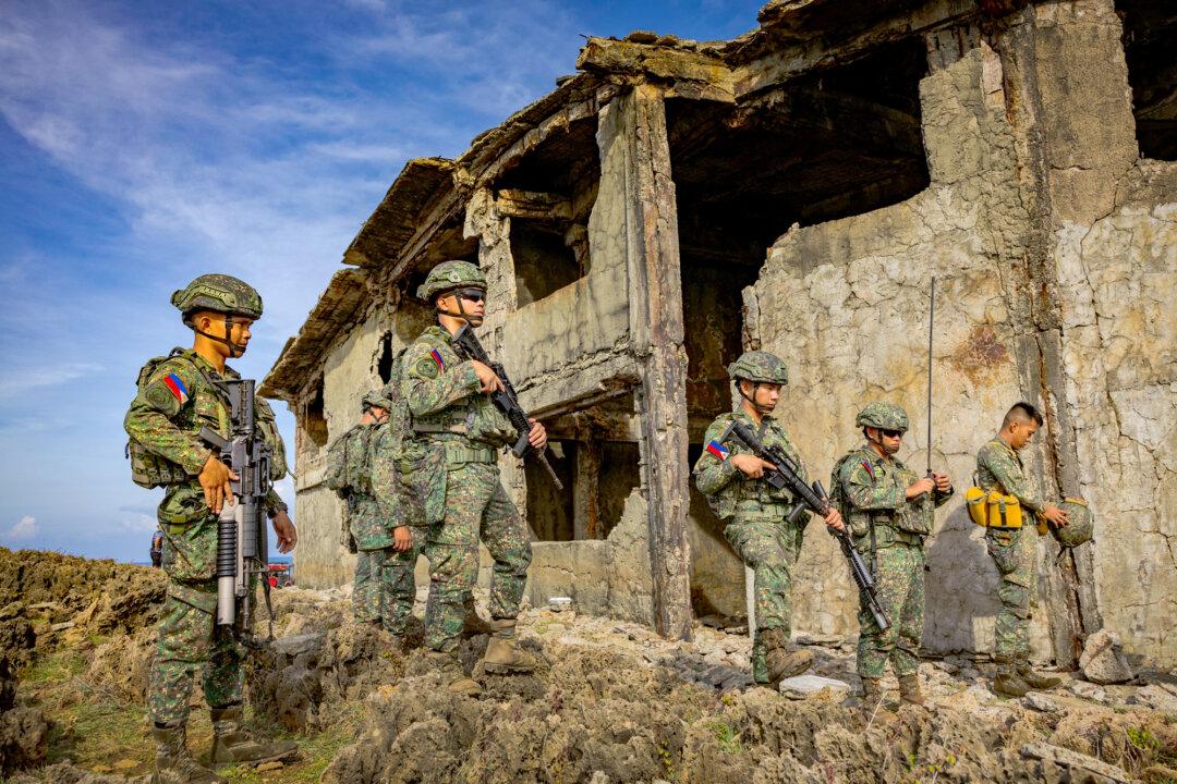 Philippine Marines take part in live-fire exercises with U.S. Marines in Burgos, Philippines, on June 4, 2025. Early last year, the United States provided a Philippine task force with a new land-based midrange missile capability, prompting the CCP to step up intimidation of the Philippines. (Ezra Acayan/Getty Images)