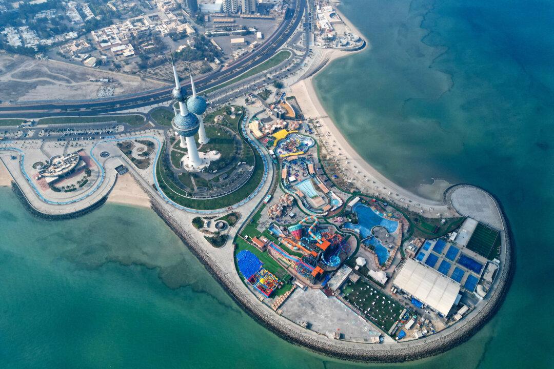 The Kuwait Towers and the Aqua Park in Kuwait City on Dec. 22, 2025. (Yasser Al-Zayyat/AFP via Getty Images)