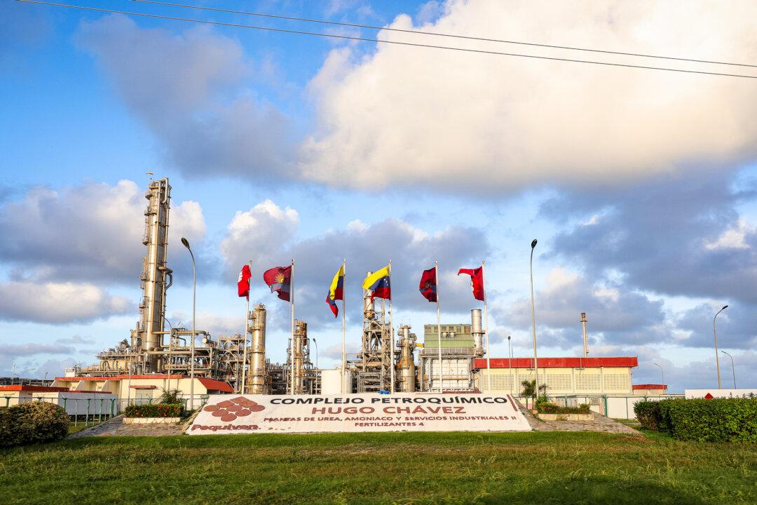 The Hugo Chávez petrochemical facilities of the 'El Palito' refinery in Puerto Cabello, Venezuela, on Dec. 18, 2025. President Donald Trump on Dec. 16 announced a blockade of all sanctioned oil tankers in and out of Venezuela. (Jesus Vargas/Getty Images)