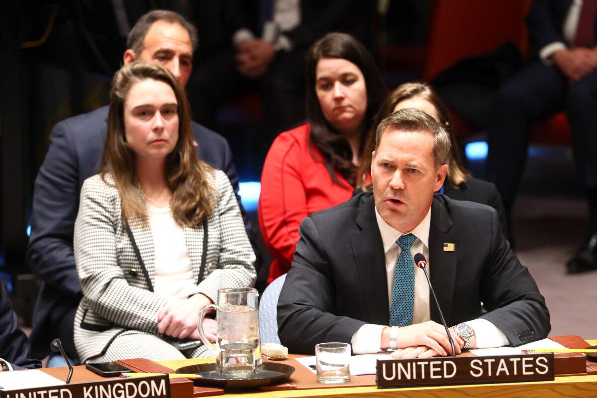 Mike Waltz, U.S. ambassador to the United Nations, speaks during a U.N. Security Council meeting on the situation in Iran at the U.N. headquarters in New York City on Jan. 15, 2026. (Michael M. Santiago/Getty Images)