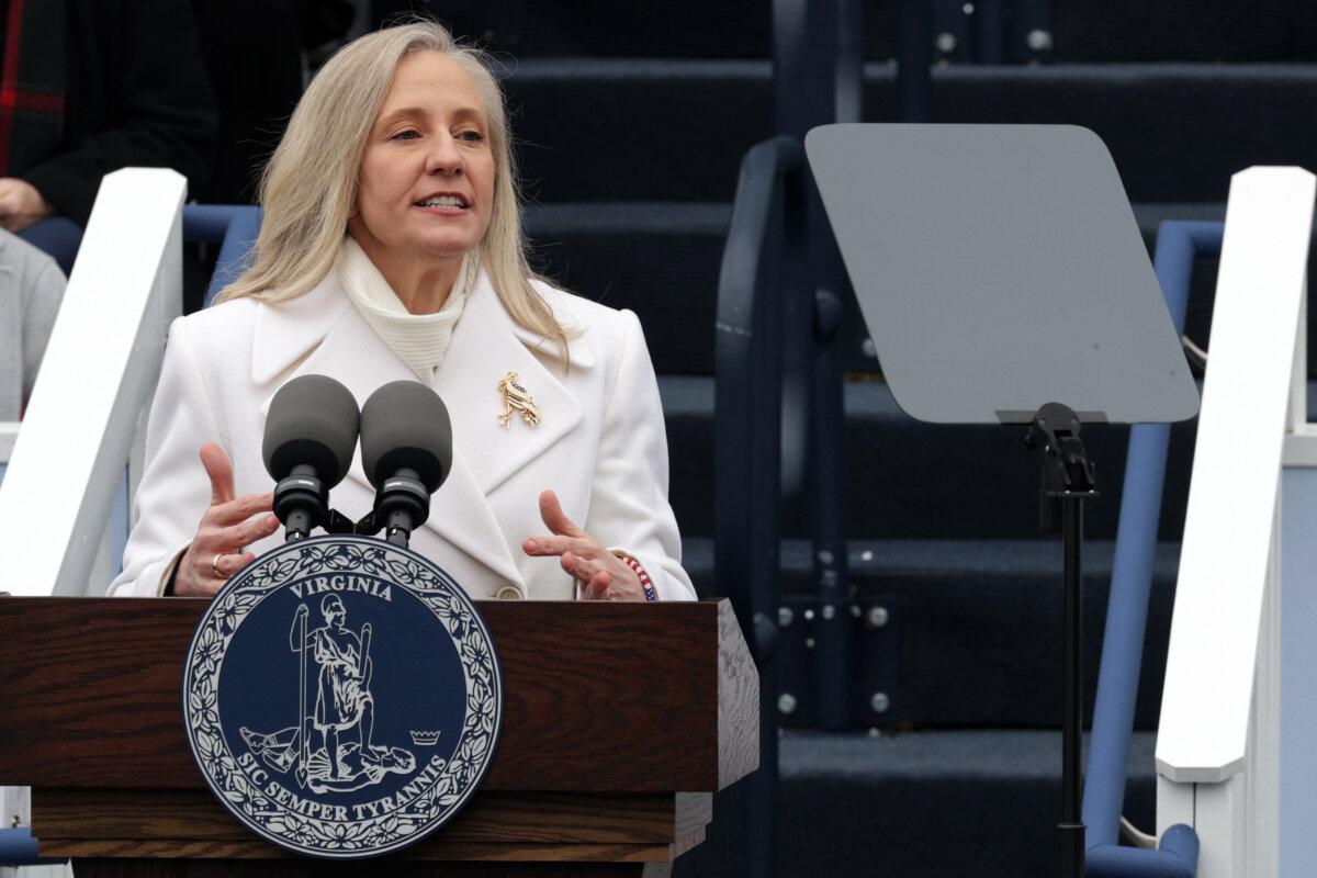 Virginia Gov. Abigail Spanberger speaks after being sworn into office at the Virginia State Capitol in Richmond, Va., on Jan. 17, 2026. (Alex Wong/Getty Images)