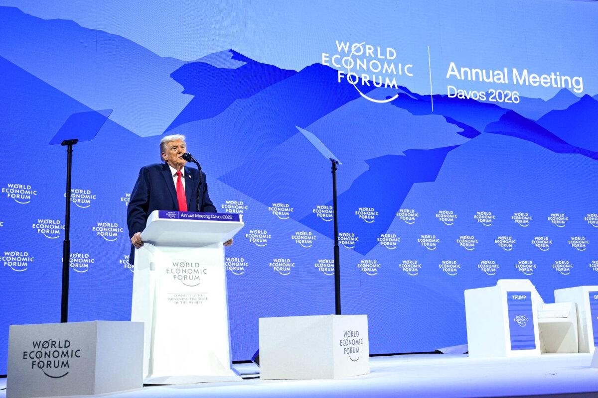 President Donald Trump delivers a special address during the World Economic Forum (WEF) annual meeting in Davos on Jan. 21, 2026. (Mandel NGAN / AFP via Getty Images)