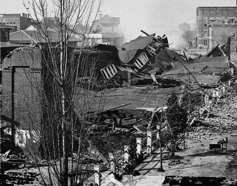 Ruins of the Atlanta Union Depot after Sherman’s troops set the city ablaze in 1864. (Public Domain)