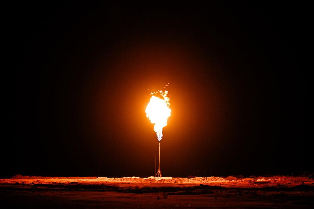 The Al-Gibsa gas field near the city of Shaddadi is seen in the desert region in Al-Hasakah, Syria, on Jan. 21, 2026. Government forces have taken control of large areas of northeast Syria following clashes with the Kurdish-led Syrian Democratic Forces (SDF). (Abdulmonam Eassa/Getty Images)