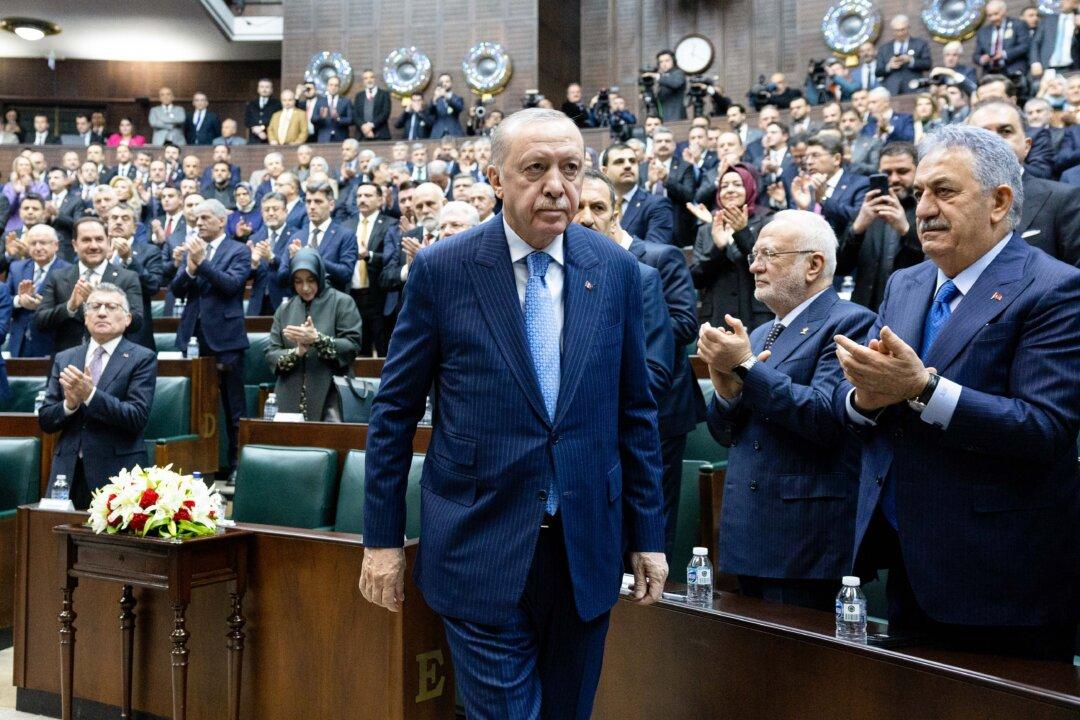 Turkey’s President Recep Tayyip Erdogan speaks to MPs at his party's group meeting in the Turkish parliament in Ankara, Turkey, on Jan. 21, 2026. Erdogan is among world leaders who have been invited by U.S. President Donald Trump to join the Gaza Board of Peace. Turkish Foreign Minister Hakan Fidan was also included as an appointed member. (Serdar Ozsoy/Getty Images)