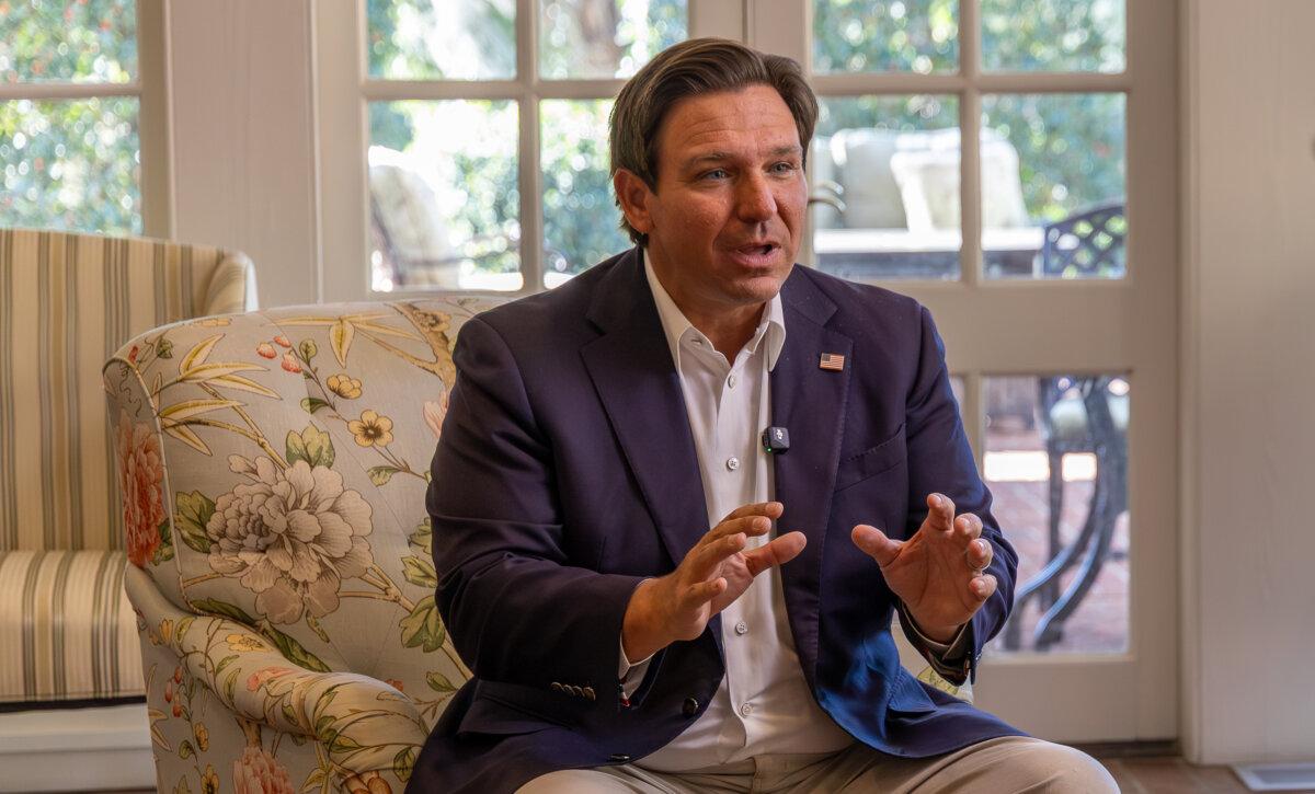 Gov. Ron DeSantis speaks to The Epoch Times at the Florida governor's Mansion in Tallahassee, Fla., on Jan. 16, 2026. (Natasha Holt/The Epoch Times)
