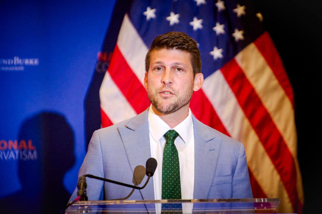 Florida Attorney General James Uthmeier speaks at the National Conservative Convention in Washington on Sept. 3, 2025. (Dominic Gwinn/Middle East Images/AFP via Getty Images)
