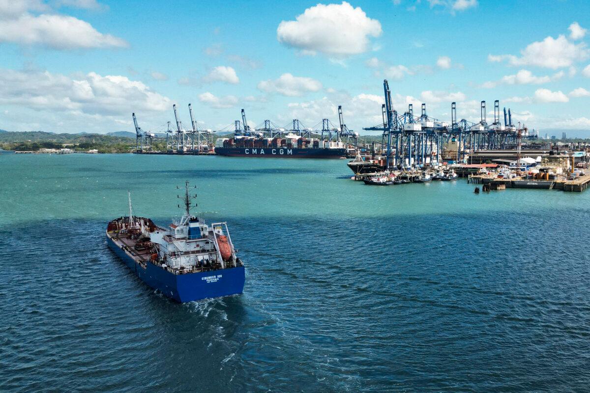 Aerial view of the Port of Balboa in Panama City, taken on Jan. 30, 2026. (Martine Bernetti/AFP via Getty Images)