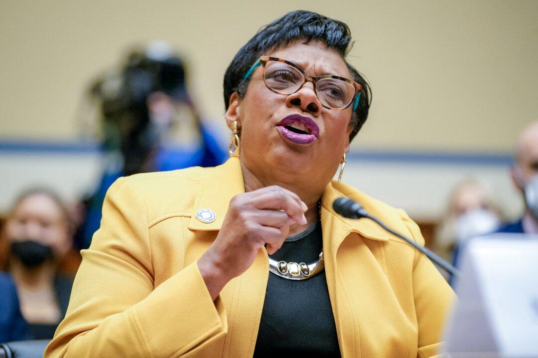 National Education Association President Becky Pringle testifies during a House hearing in Washington on June 8, 2022. Pringle appeared in a Sunrise Movement video two days before the Jan. 30 “National Day of Action.” (Andrew Harnik/Pool/AFP via Getty Images)