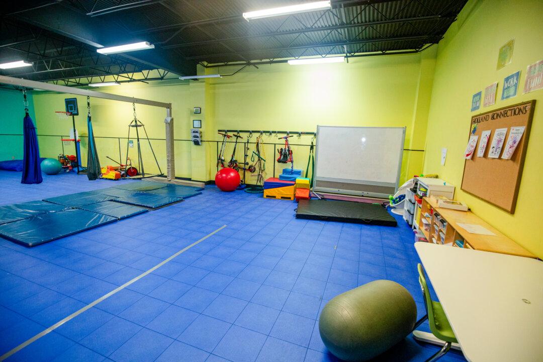 (Top–Bottom) The Holland Center in Minnetonka, Minn., on Feb. 11, 2026. With a $250,000 biweekly payroll, Larson said she has asked many employees to take unpaid leave and cut other expenses to make ends meet. (Adam Hester for The Epoch Times)