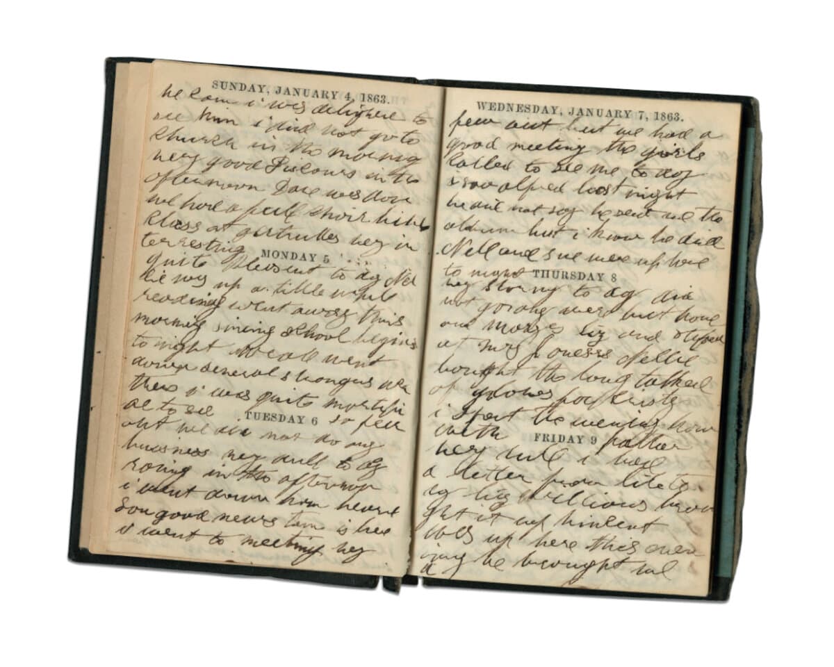 Diaries written by a young woman who lived during the Civil War, 1863. (Historical Society of Pennsylvania (CC BY 4.0, CreativeCommons.org/licenses/ by/4.0))