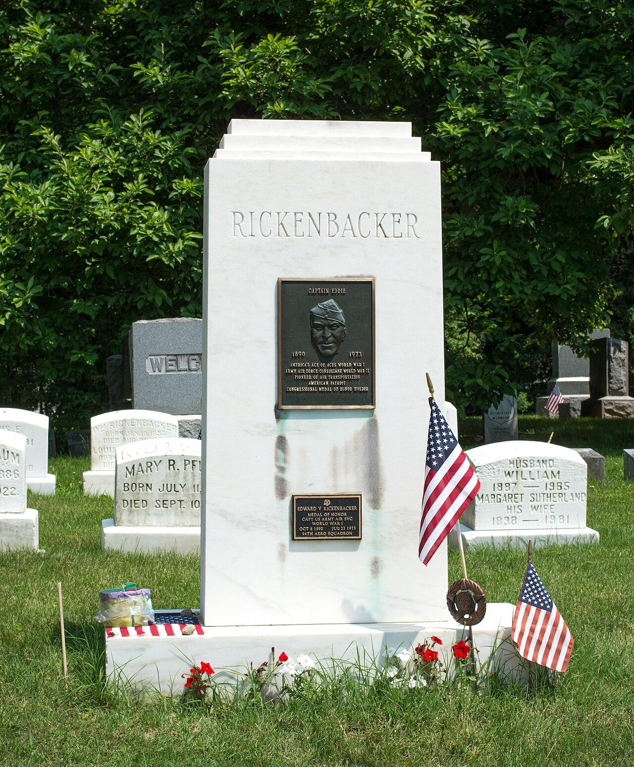 Rickenbacker survived the water landing and lived to the age of 82. He is buried in Columbus, Ohio. (Public Domain)